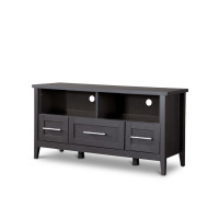 Baxton Studio I-1504 Espresso TV Stand-Three Drawers